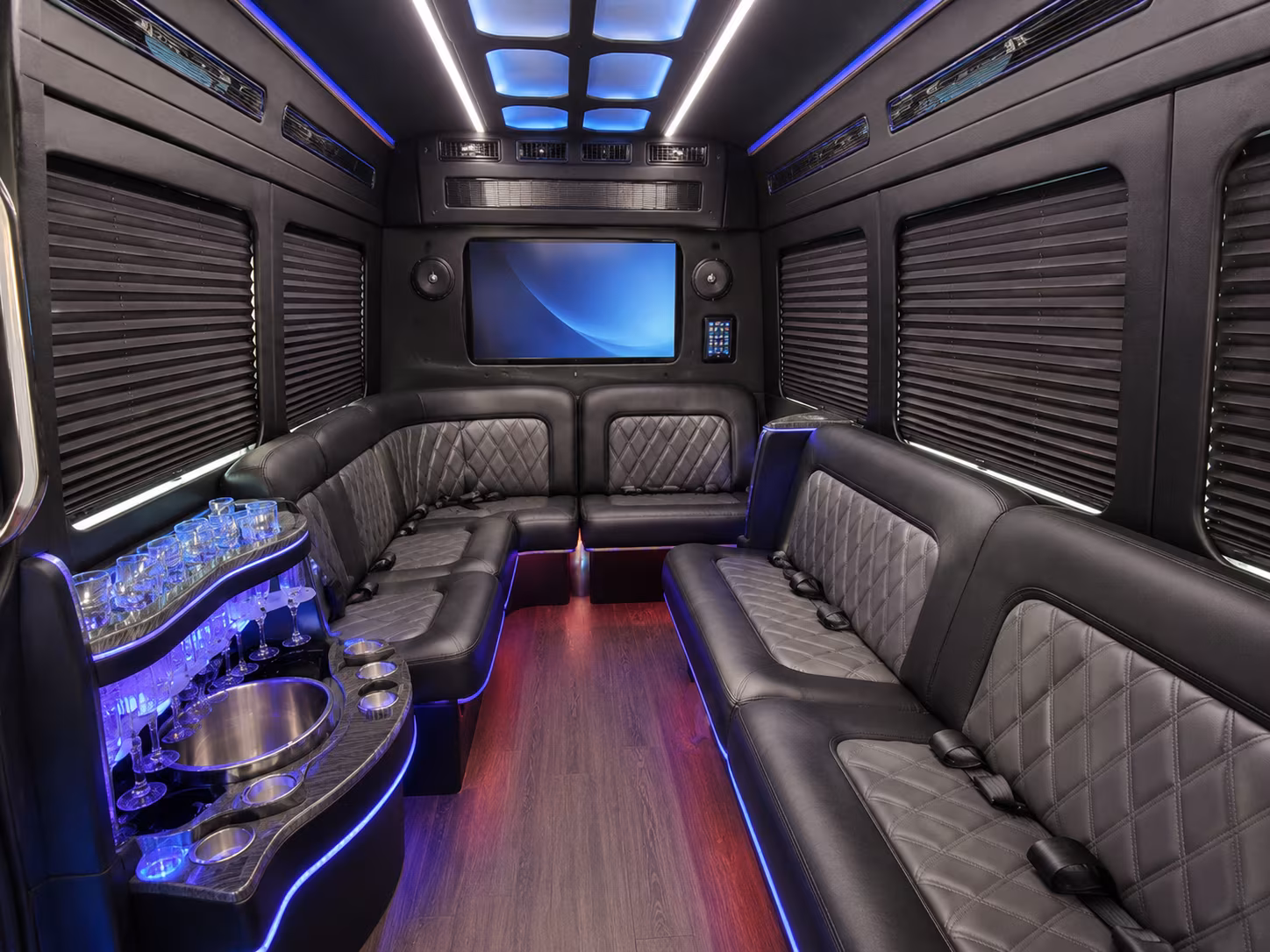 pawtucket 30 passenger party bus inside