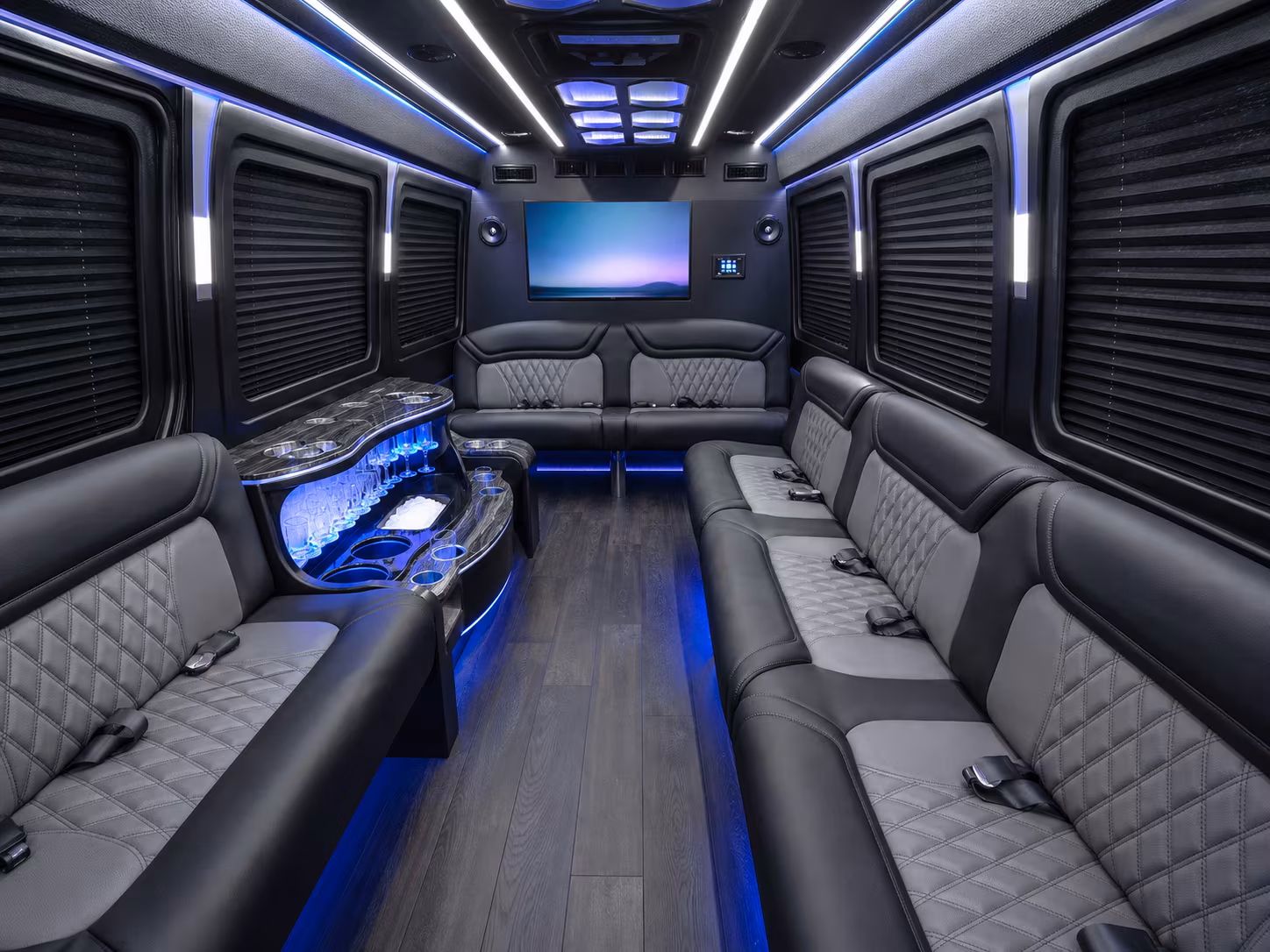 pawtucket 50 passenger party bus inside